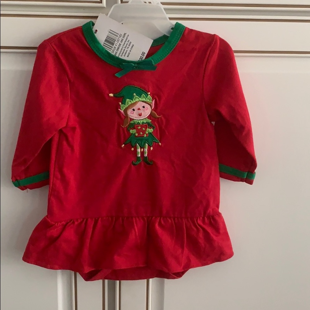 NWT Adorable Christmas Elf long sleeves onesie
